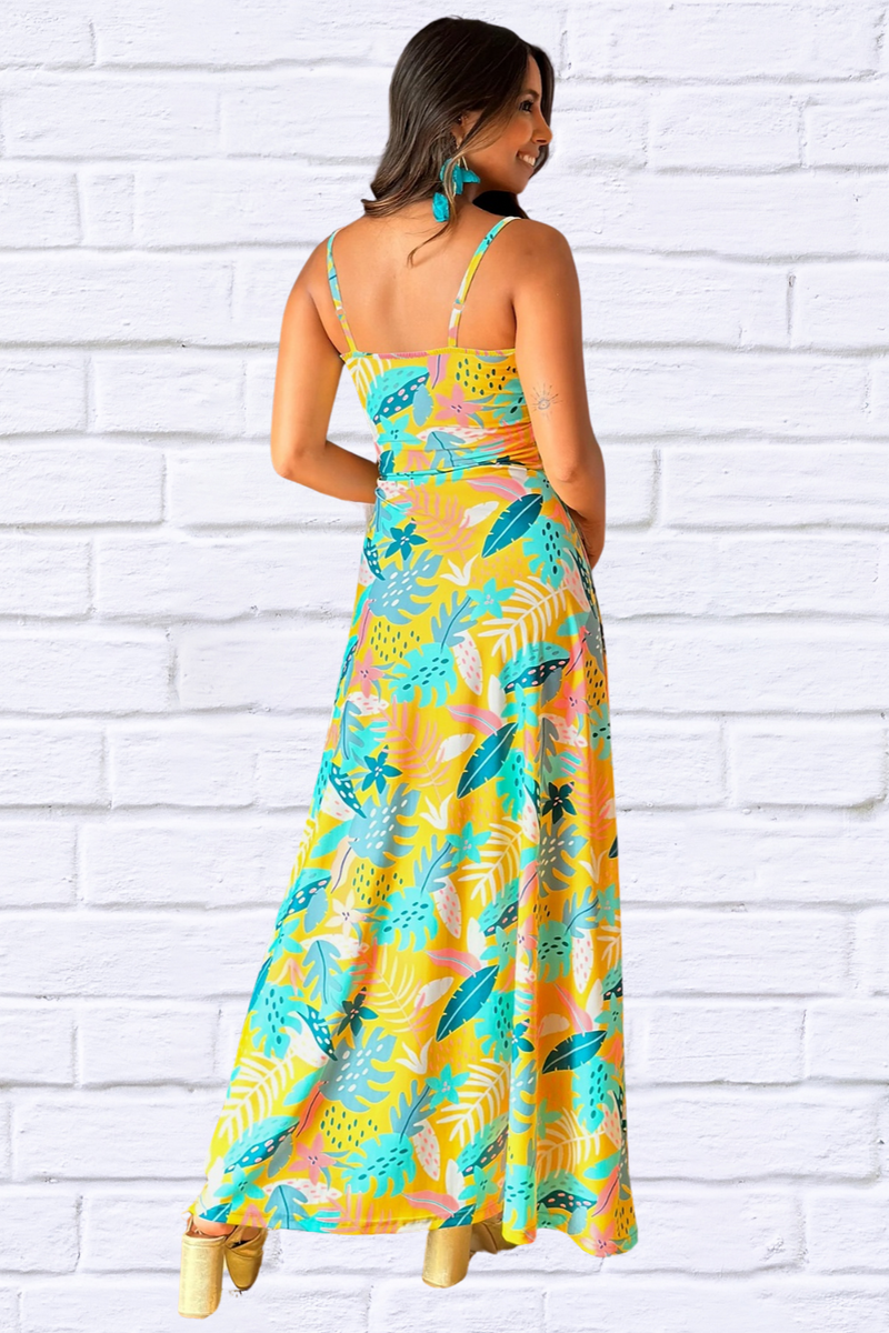 Twisted Printed V-Neck Cami Dress
