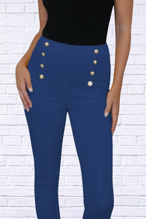 High Waist Sailor Skinny Pants