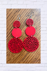 Vibrant Round-Shaped Hollow Pattern Dangle Earrings