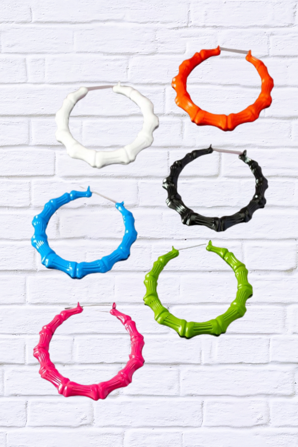 Oversize Color Bamboo Hoop Earrings