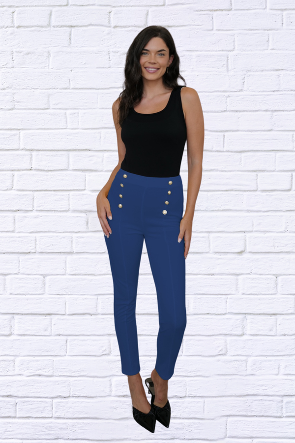 High Waist Sailor Skinny Pants