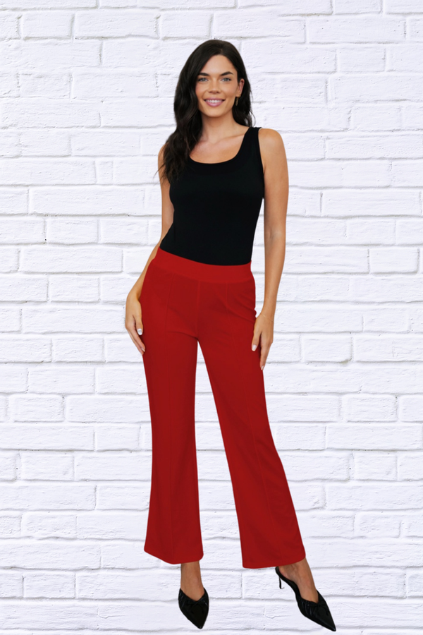 Elastic Waist Bootcut Pants