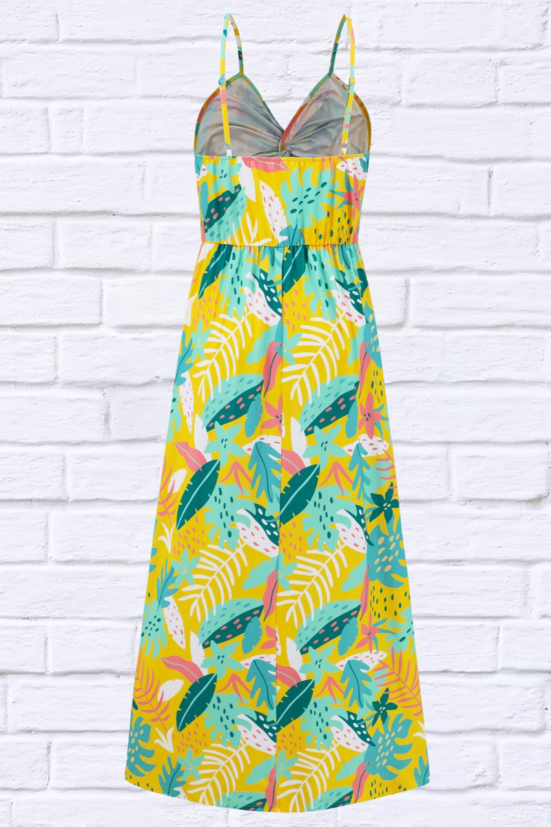 Twisted Printed V-Neck Cami Dress