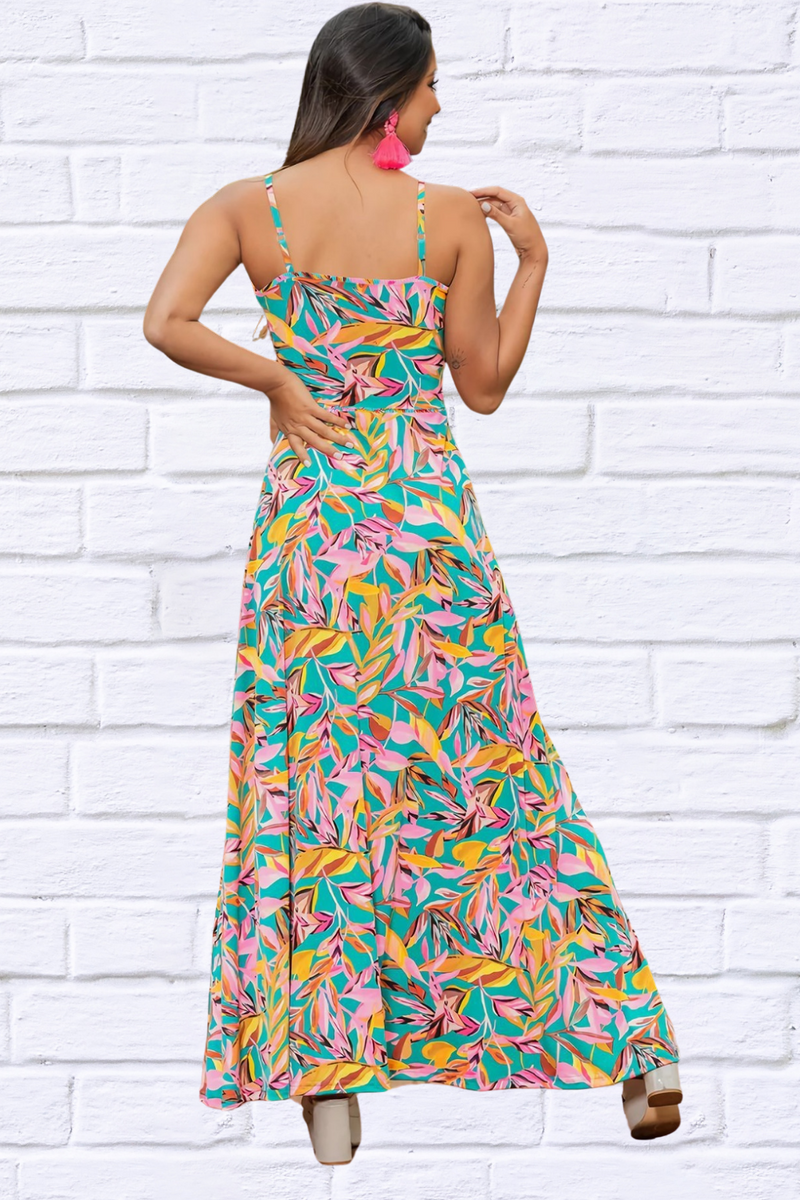 Twisted Printed V-Neck Cami Dress