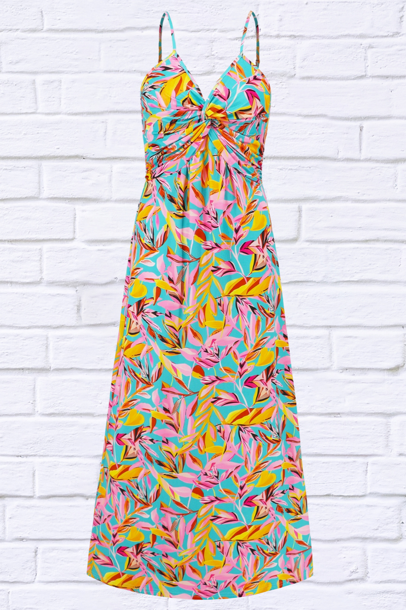 Twisted Printed V-Neck Cami Dress