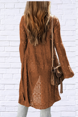 Angela Openwork Open Front Long Sleeve Cardigan