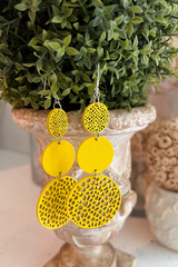 Vibrant Round-Shaped Hollow Pattern Dangle Earrings