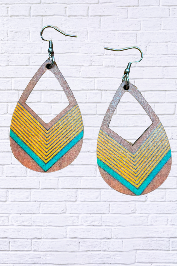 Tribal Print Wooden Earrings