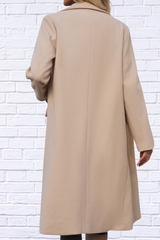 Pocketed Collared Neck Long Sleeve Coat