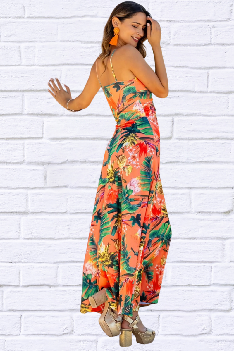 Twisted Printed V-Neck Cami Dress