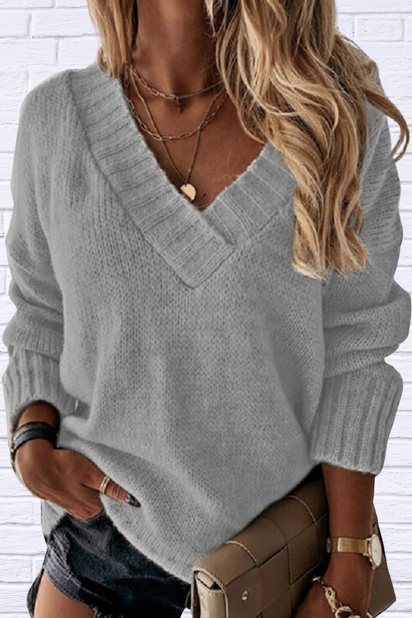 Ruby V-Neck Long Sleeve Knit Top