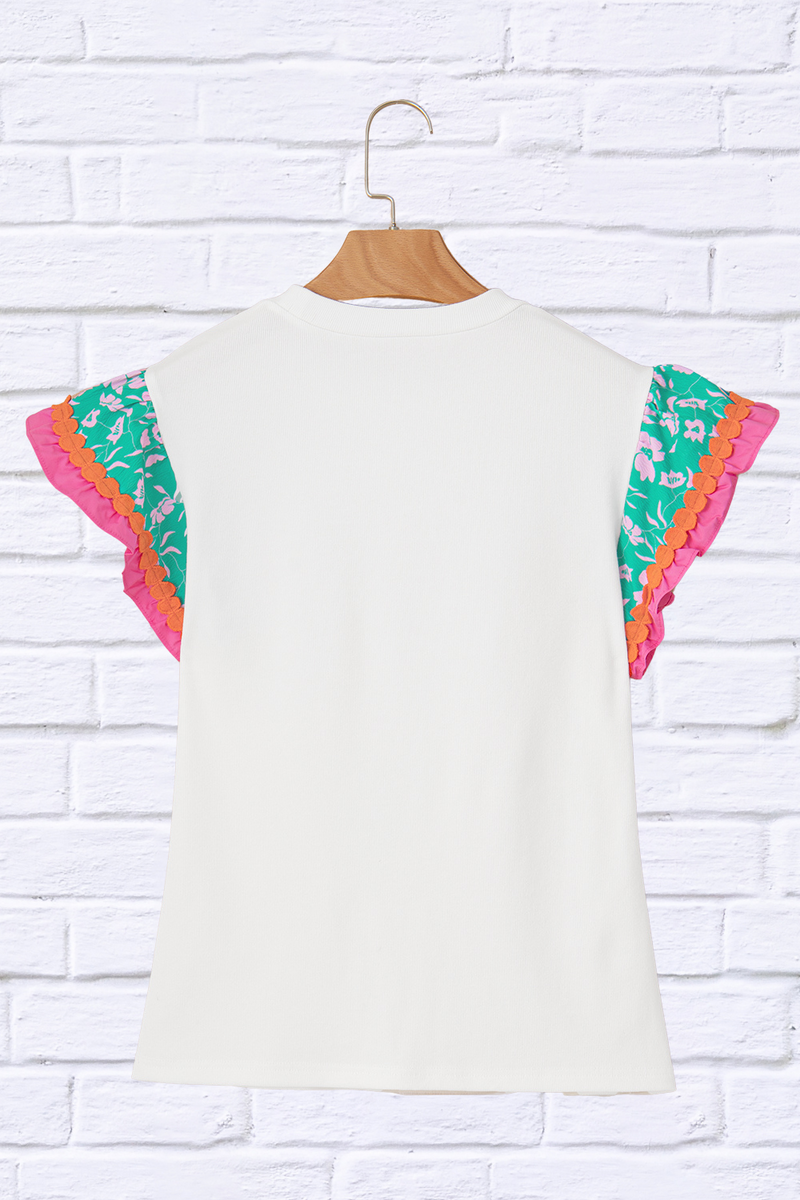 Taylah Round Neck Cap Sleeve Blouse