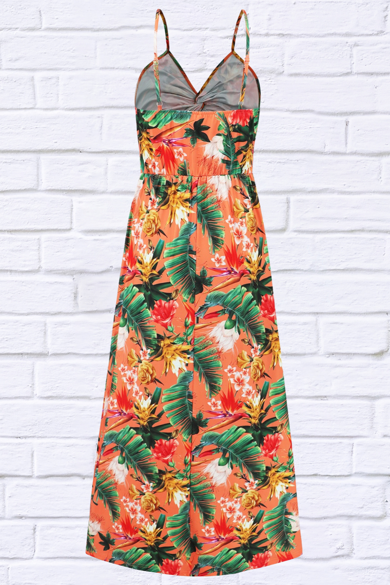 Twisted Printed V-Neck Cami Dress