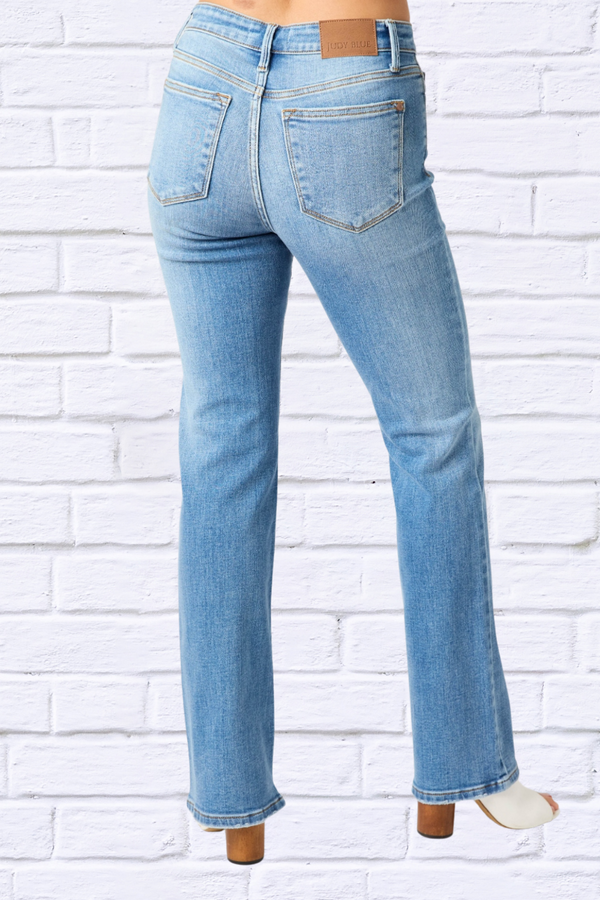 Judy Blue Full Size Mid-Rise Waist Straight Jeans