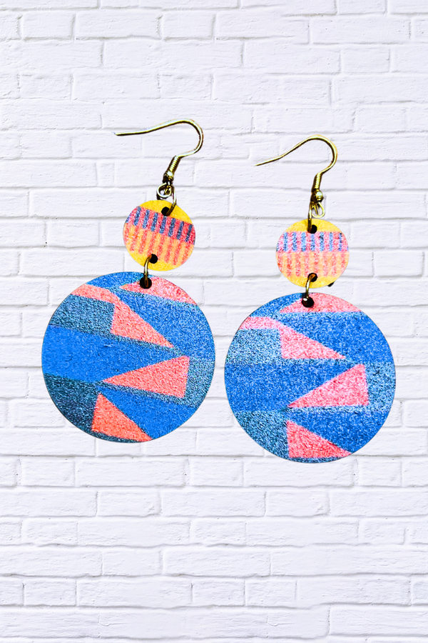 Multi Color  Wooden Earrings