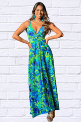 Twisted Printed V-Neck Cami Dress