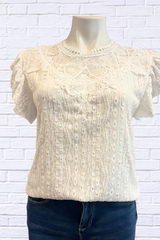 Summer Lace Crew Neck Blouse