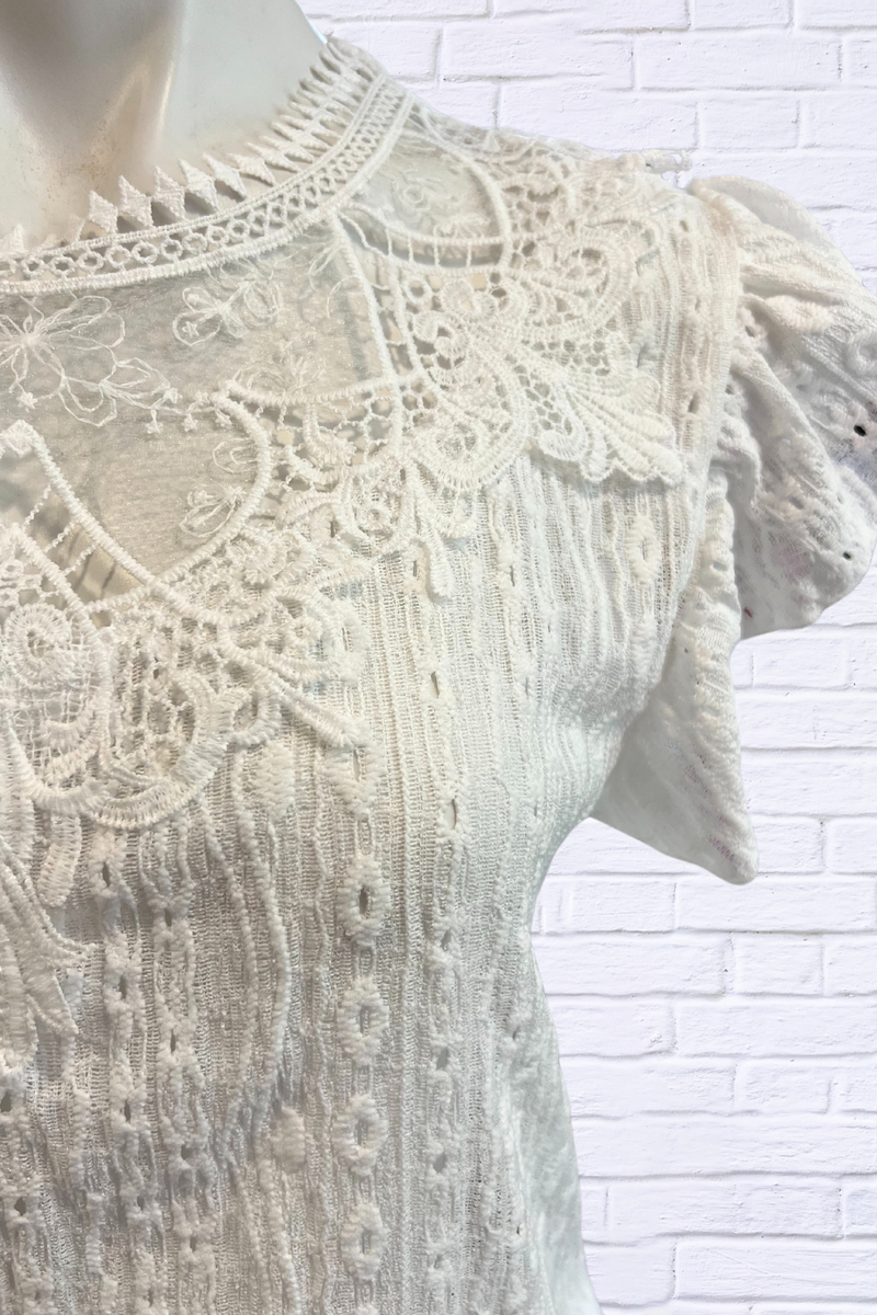 Summer Lace Crew Neck Blouse