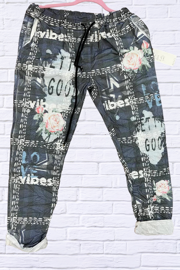 Printed Cotton Sateen Pants / Many Prints