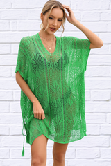 Mandy Openwork Lace Up Side Knit Cover Up
