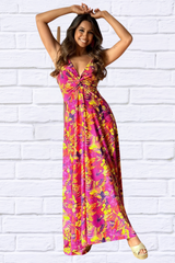 Twisted Printed V-Neck Cami Dress