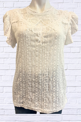 Summer Lace Crew Neck Blouse