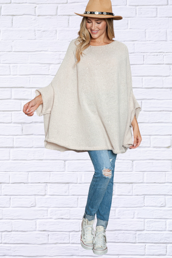 Julia Round Neck Batwing Sleeve Sweater