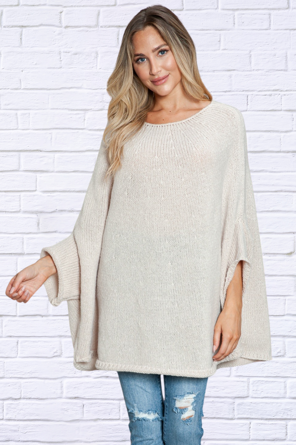 Julia Round Neck Batwing Sleeve Sweater