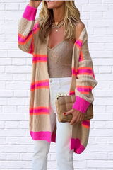 Candy Stripe Open Front Cardigan