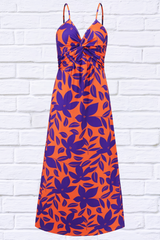 Twisted Printed V-Neck Cami Dress