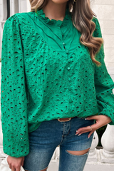 Frill Round Neck Long Sleeve Shirt