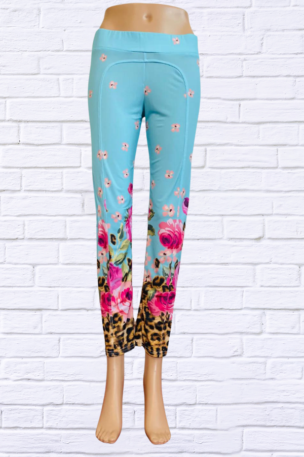 Deniela Sienna print stretch knit leggings