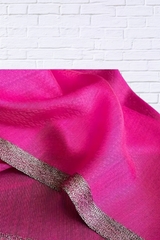 Elegant Hot Pink Chiffon Shawl – A Chic Finishing Touch