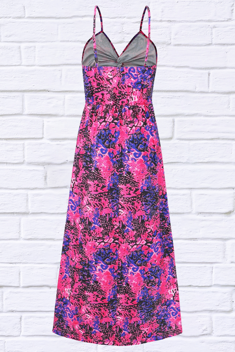 Twisted Printed V-Neck Cami Dress