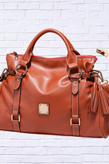 PU Leather Handbag with Tassels