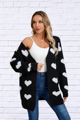 Open Front Heart Cardigan – Fun, Comfortable & Perfect for Date Night!