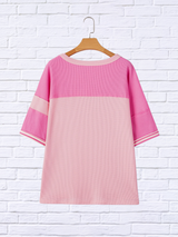 Stripe Color Block Half Sleeve T-Shirt