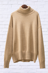 Turtle Neck Dropped Shoulder Sweater