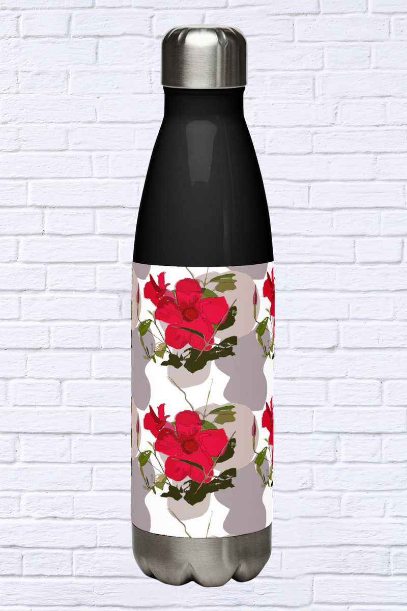 Mandeville flower by Stainless steel water bottle