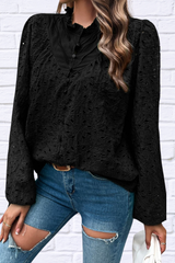 Frill Round Neck Long Sleeve Shirt