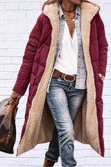 Plus Size Zip Up Sherpa Hooded Coat