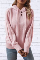 Fall Drawstring Long Sleeve Hooded Sweater