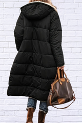 Plus Size Zip Up Sherpa Hooded Coat