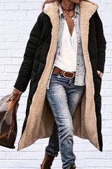 Plus Size Zip Up Sherpa Hooded Coat