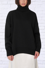 Turtle Neck Dropped Shoulder Sweater