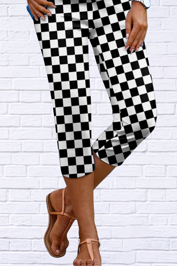 Checkered Skinny Capris