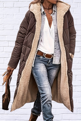 Plus Size Zip Up Sherpa Hooded Coat