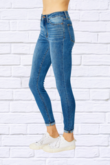 Judy Blue Full Size Cuffed Hem Low Waist Skinny Jeans