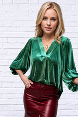 V-Neck Three-Quarter Sleeve Blouse