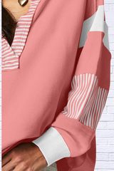 Lala Collared Neck Long Sleeve Sweatshirt